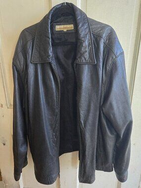 Vintage Perry Ellis Leather Coat 2XL